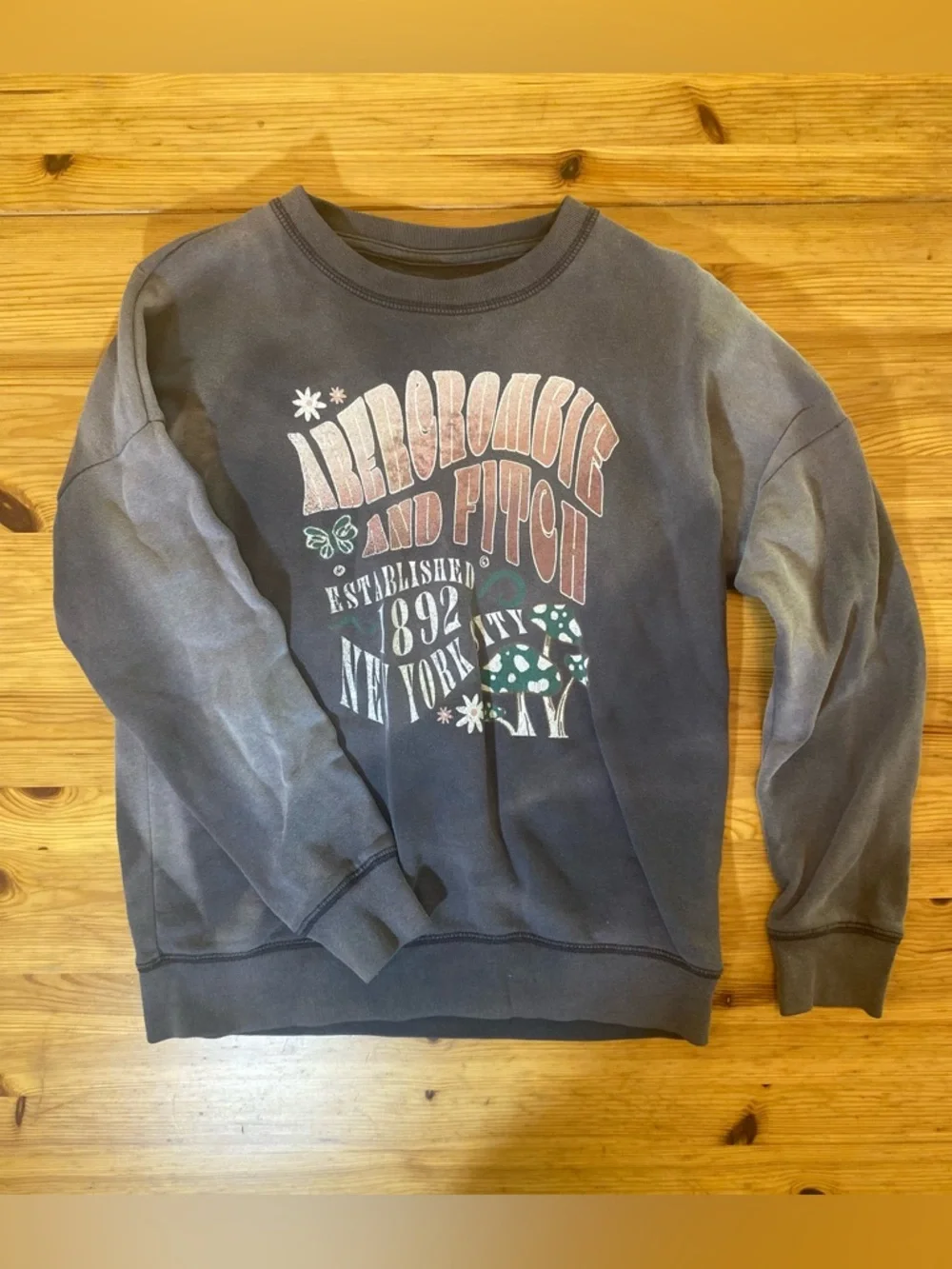 Abercrombie & Fitch Girl's Charcoal Groovy Crewneck Sweatshirt Size 11/12